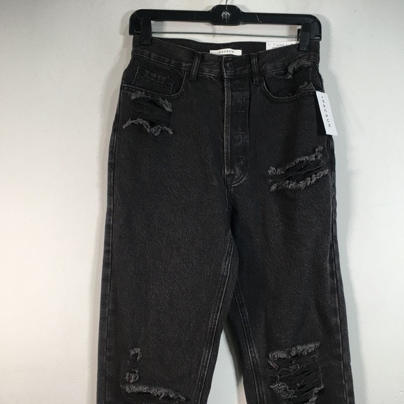 PacSun Ultra High-Rise Slim Fit Denim Distressed Jean, Women's Size 26 - Black - Picture 10 of 14